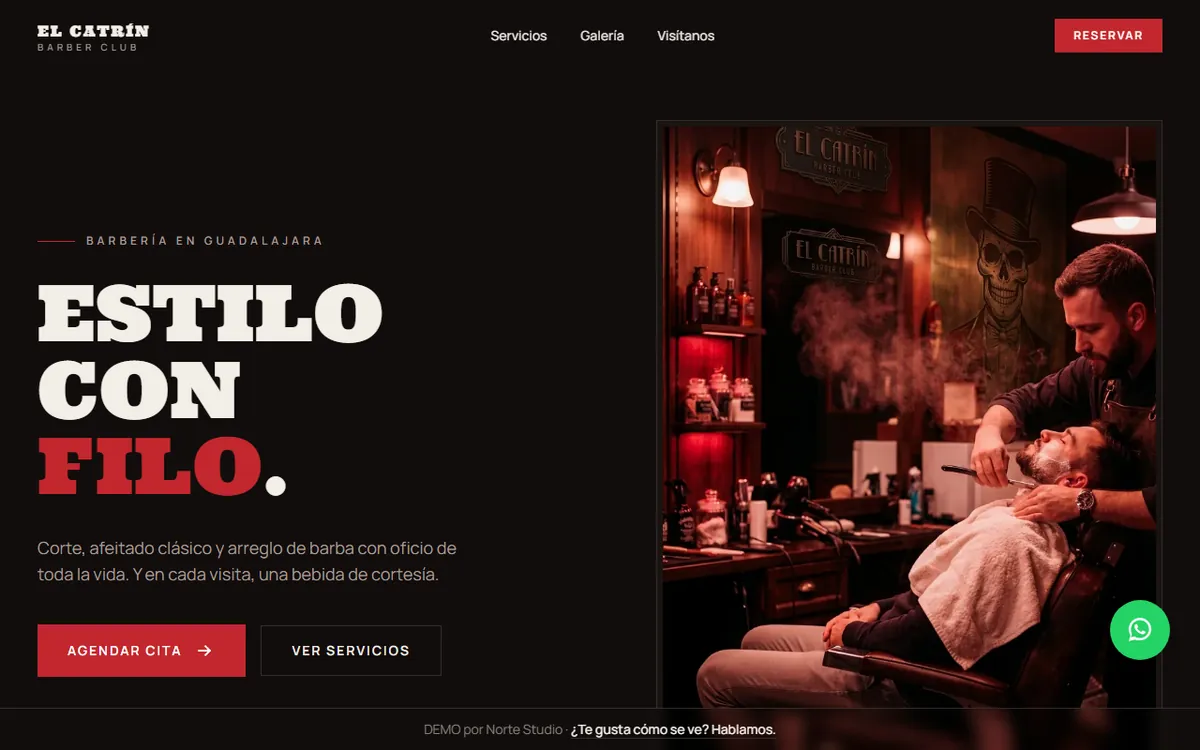 Demo del sitio de El Catrín Barber Club