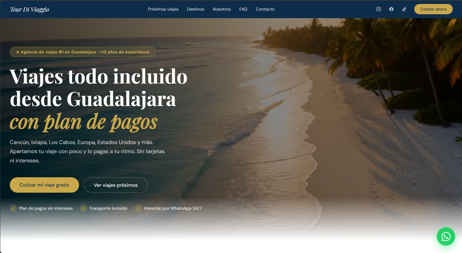 Tour Di Viaggio — vista del sitio web